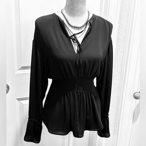 All Saints long sleeve cold shoulder Black Top, sz small